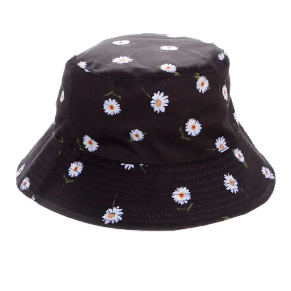 Alice + Olivia X Stacey Bendet NEW Black Reversible Sunflower Bucket Hat